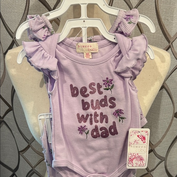 NEW 3 piece infant set - 2 shirts 1 pant Set- Baby Bodysuit and Leggings Set - Picture 2 of 6